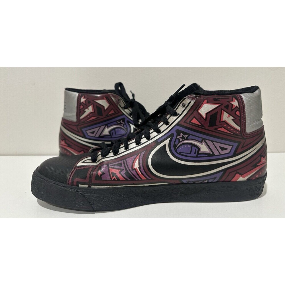Nike men sz 9.5 blazer high cherrywood illustrated multicolor 315877-003 sneaker - Picture 5 of 12